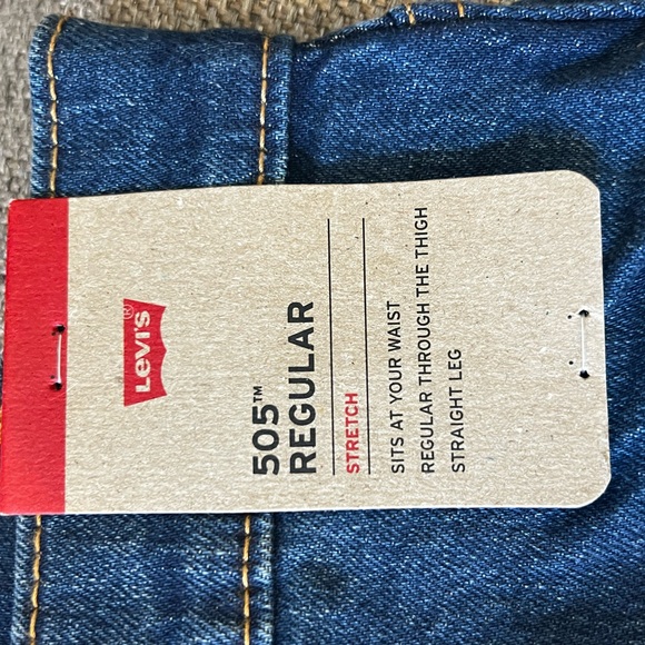 Levi's 505 Blue Straight Jeans 36x30 - Picture 3 of 5
